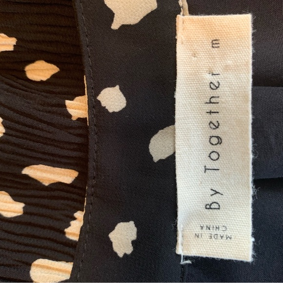 A-Line Dress By Together polka dot Black Gauzy Romantic Flouncy whimsigoth Sz M - Picture 4 of 16